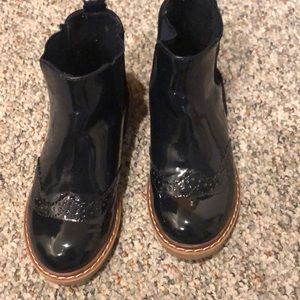 Zara Navy blue patten bootie